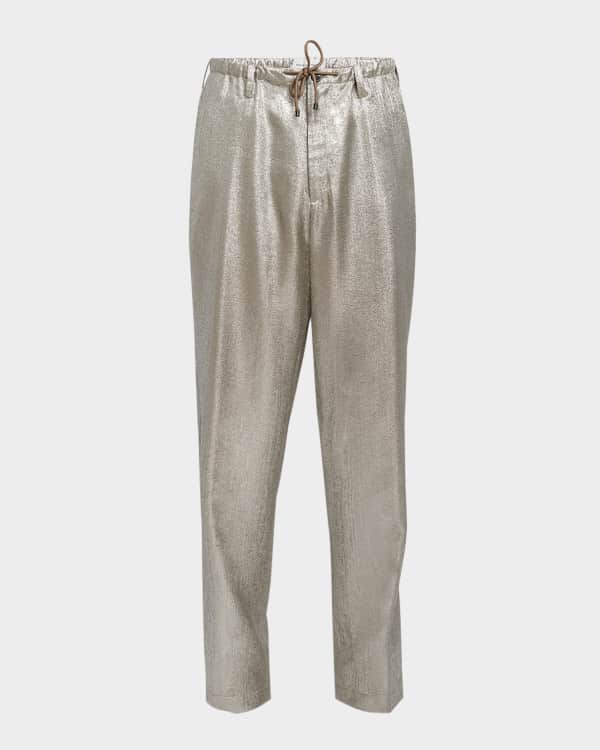 Dries Van Noten Men's Potter Laser-Cut Camo Baggy Pants
