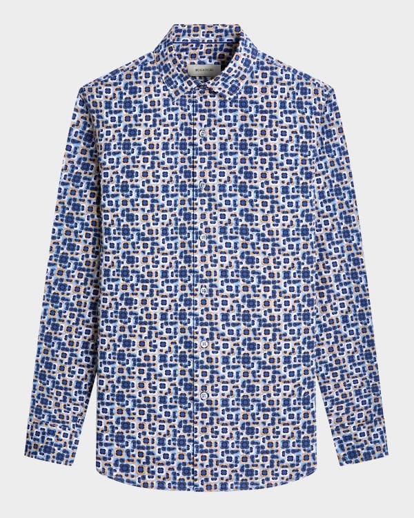 Bugatchi - OoohCotton® Geometric Shirt - Seafoam