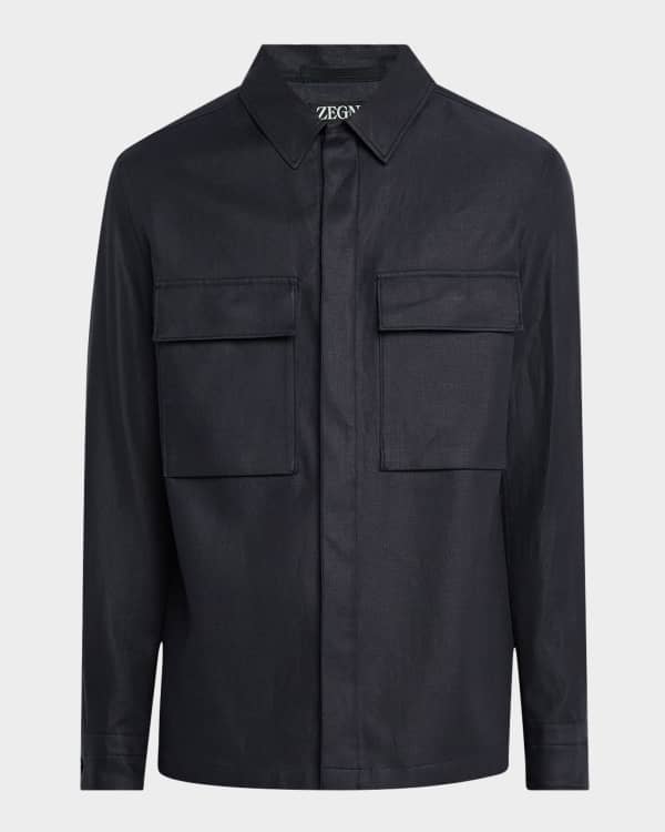 ZEGNA Men's Suede Full-Zip Overshirt | Neiman Marcus