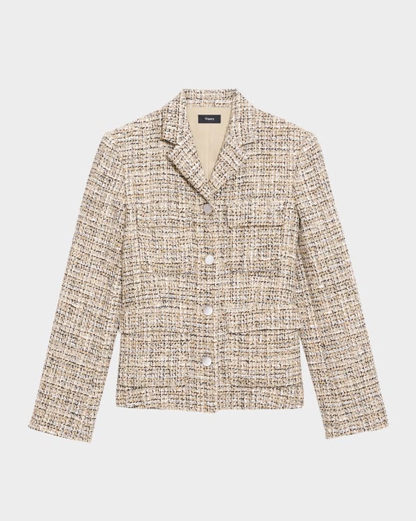 Theory Oxford Wool Short Military Jacket Neiman Marcus