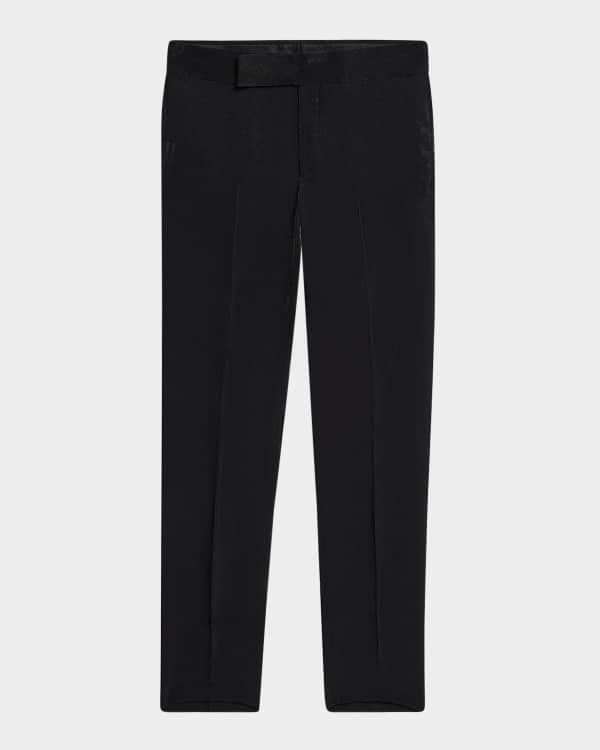 Giorgio Armani Men's Flat-Front Wool Trousers | Neiman Marcus