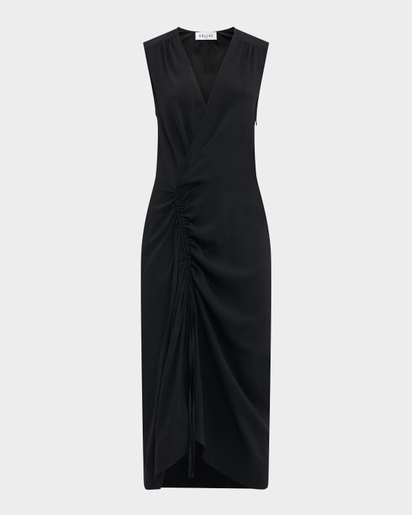 Max Mara Leisure Losanna Gathered Sleeveless Midi Dress
