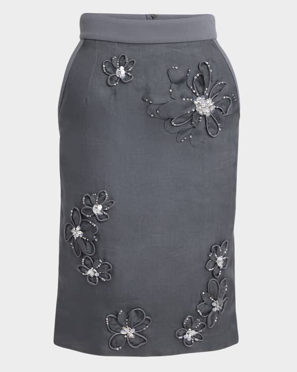 Brandon Maxwell Piper Floral Sequin Maxi Trumpet Skirt | Neiman Marcus