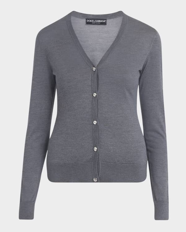 【送料&関税込】The Row Grey Silk Blend Irona Cardigan THE ROW Iyona Wool Cardigan | Neiman Marcus