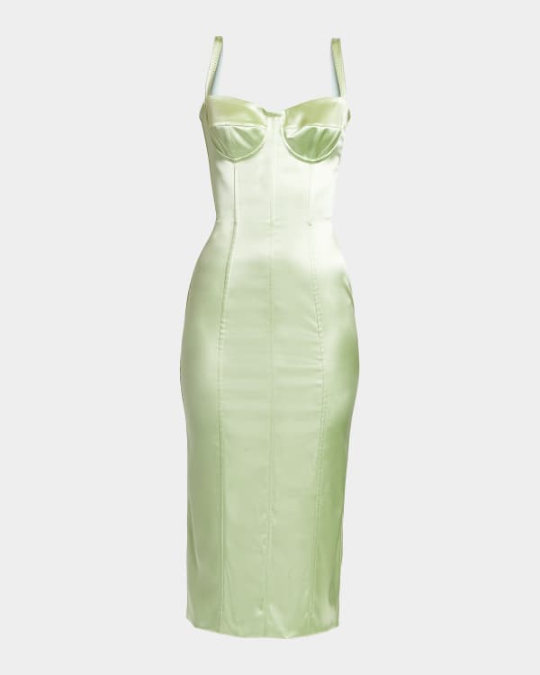 Galvan Atalanta Square-Neck Knit Midi Dress | Neiman Marcus