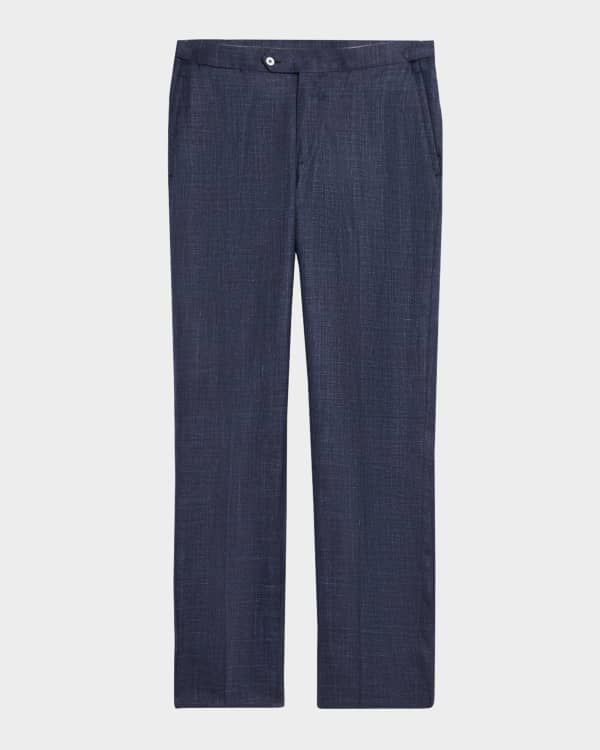 ZEGNA Men's Pleated Wool-Linen Pants | Neiman Marcus