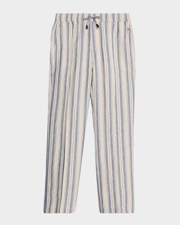 ZEGNA Men's Pleated Wool-Linen Pants | Neiman Marcus