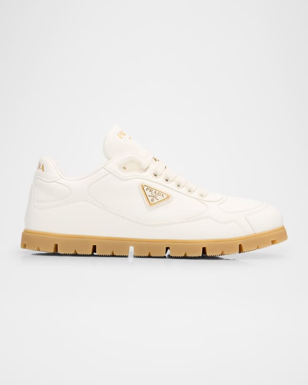 Prada Lane Leather Low-Top Sneakers | Neiman Marcus