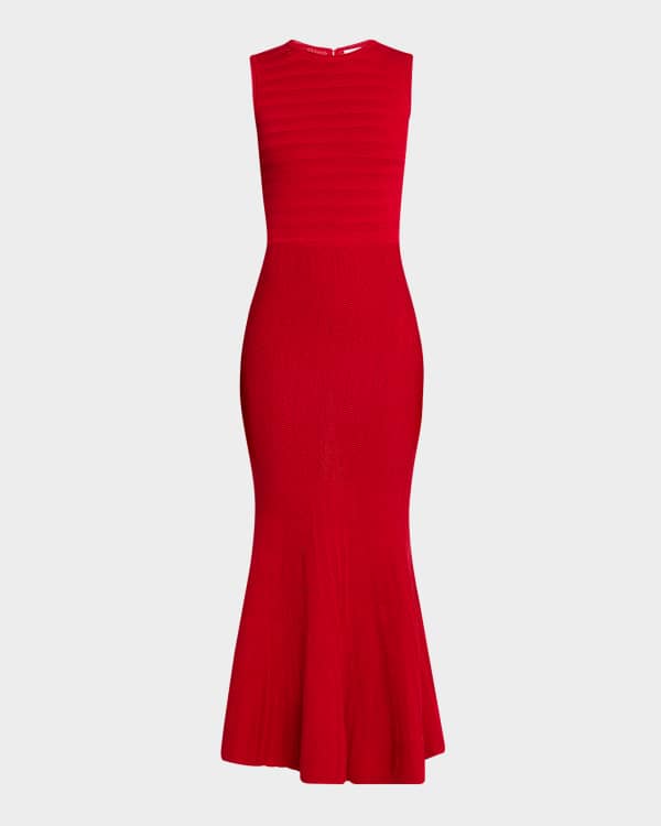 Jay Godfrey V Neck Long Sleeve Knot Front Satin Dress Neiman Marcus