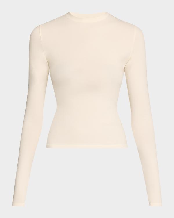 Issey Miyake Long-Sleeve Sheer Pleated V-Neck Shirt | Neiman Marcus