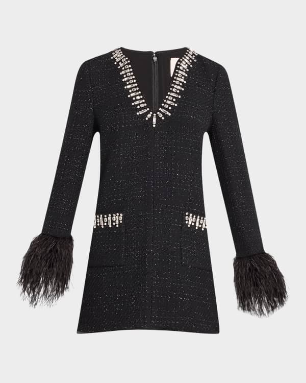 Cinq a Sept Randi Crystal Button Sleeveless Tweed Mini Dress Neiman Marcus