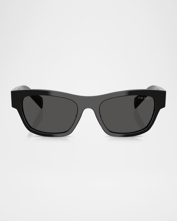 Prada Logo Acetate Rectangle Sunglasses | Neiman Marcus