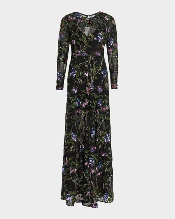 Sequin embroidered trumpet gown carmen marc valvo infusion best sale