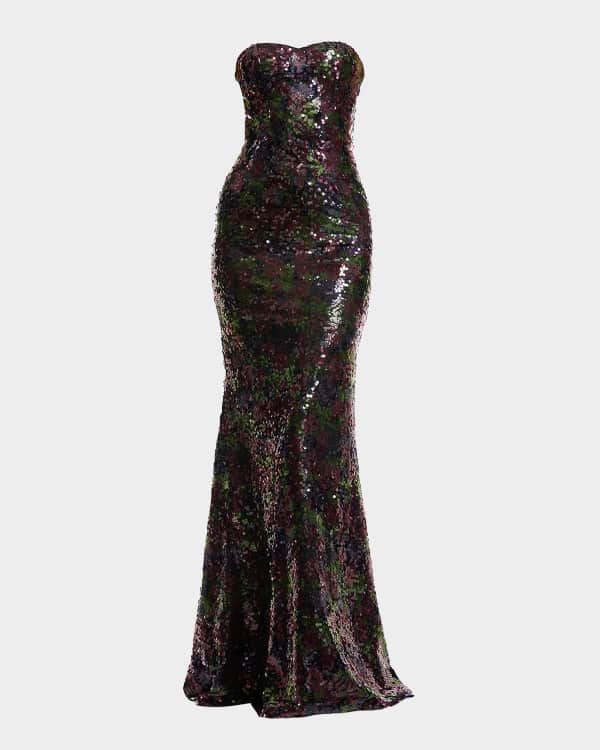 Sequin embroidered trumpet gown carmen marc valvo infusion online
