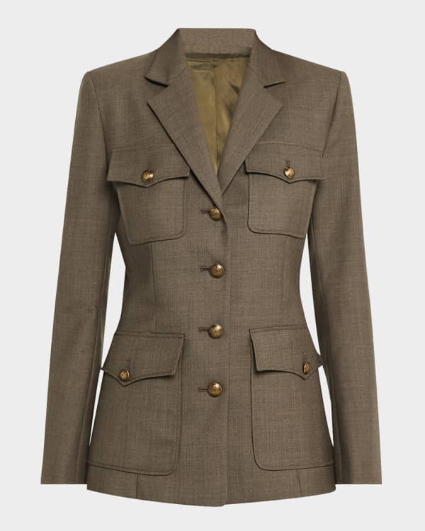 Theory Eco Sharkskin Double-Breasted Boy Jacket | Neiman Marcus