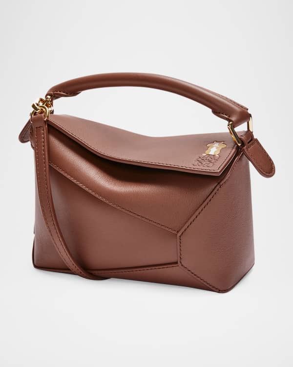 Loewe Puzzle Solid Mini Top Handle Bag in Satin Leather Neiman Marcus