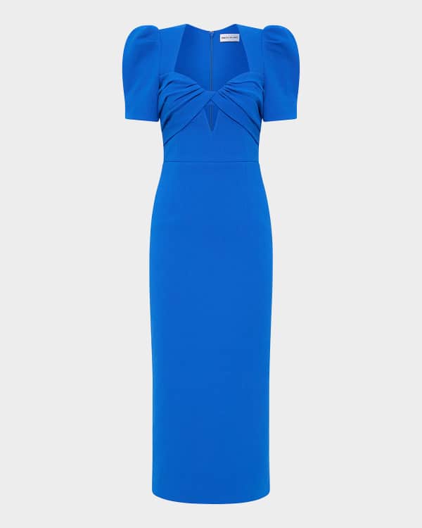 新作【Rebecca Vallance】Monroe puff-sleeve midi dress Rebecca Vallance - Monroe Midi Dress, Pink | All The Dresses