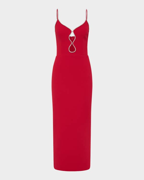 REBECCA VALLANCE Giovanna Crystal-Embellished Cutout Midi