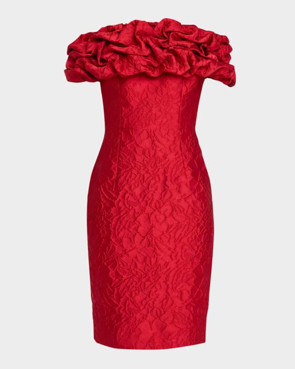 Tadashi Shoji Asymmetric Floral Jacquard Dress | Neiman Marcus