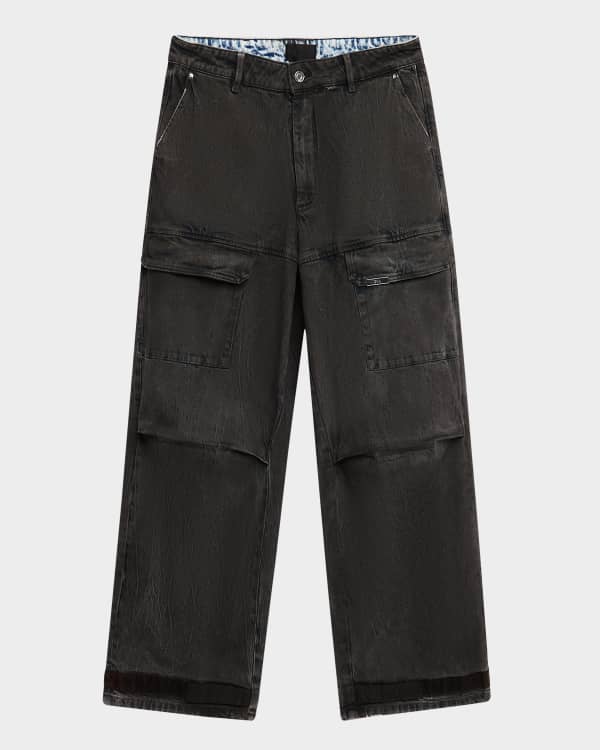 Men's Striped Straight Cargo Pants