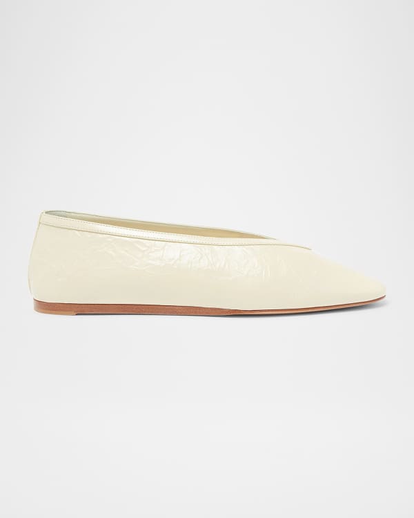 Claudia Suede Western-Buckle Ballerina Flats