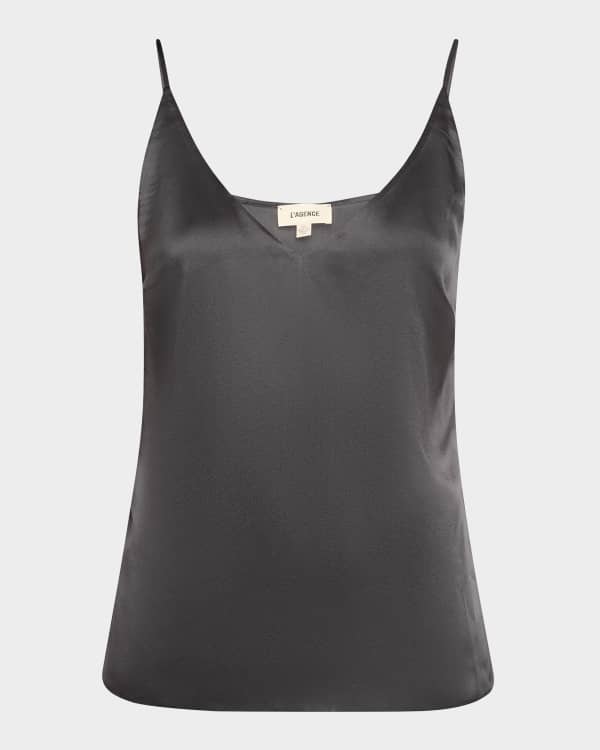 Rails Paola Luxe Satin Tank Camisole- Tan Cheetah