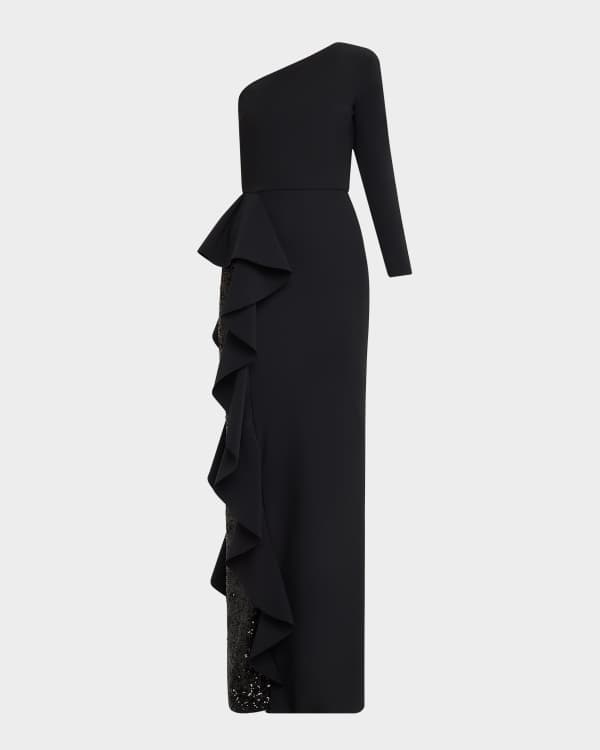 Rotate Birger Christensen Asymmetric Ruffle Maxi Dress