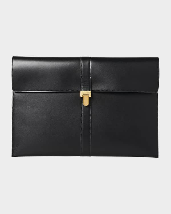 Alexander McQueen Envelope Spiked Leather Pouch Clutch Bag Neiman Marcus