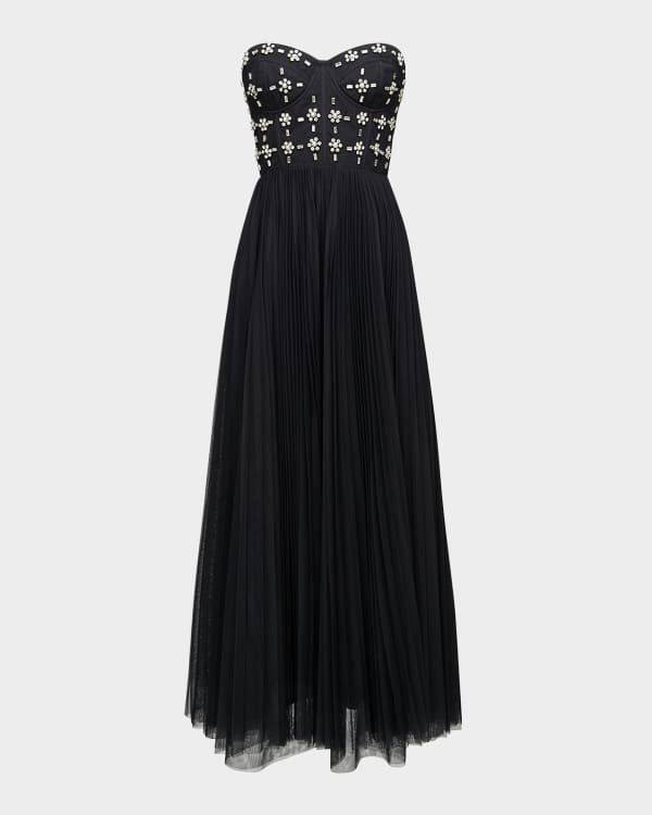 Marchesa Notte Briar Rose Strapless Floral Jacquard Gown Neiman Marcus
