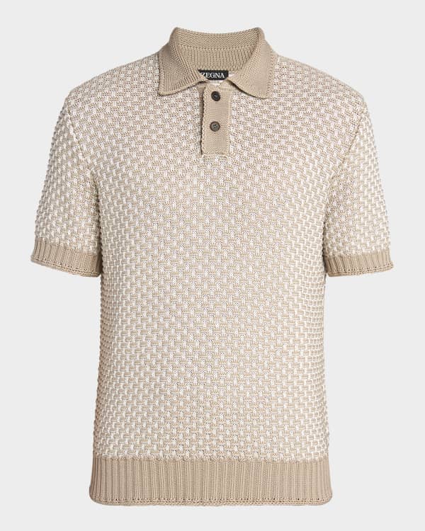 レビューの多い高評価商品特集！ Cotton Men's ZEGNA Knit Neiman | Sweater Polo Short-Sleeve トップス