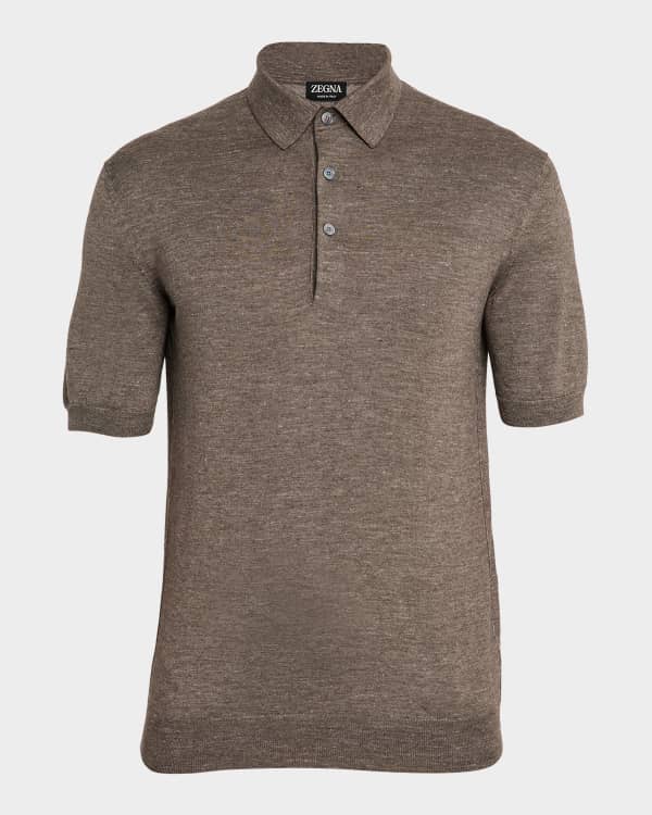 Tシャツ・カットソー ZEGNA FW25 COTTON POLO SHIRT WITH POCKET (UG392A2 G752K09) ZEGNA Men's Cotton Polo Shirt with Leather-Trim Pocket