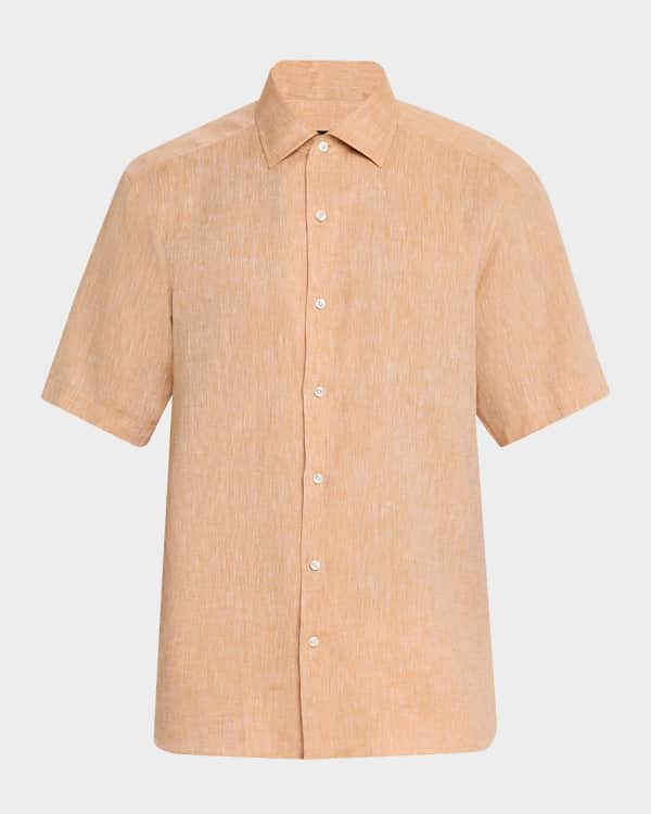 トップス crepuscule Linen Short Sleeve Shirt s24_102-1659_short-sleeve-