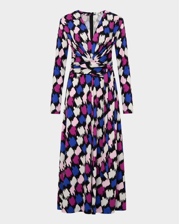 Diane von Furstenberg Luella Crossword-Print Midi Wrap Dress Diane von Furstenberg Luella Crossword-Print Midi Wrap Dress