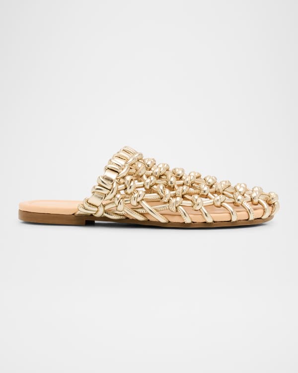 Loeffler randall penny pleated metallic slide sandals store