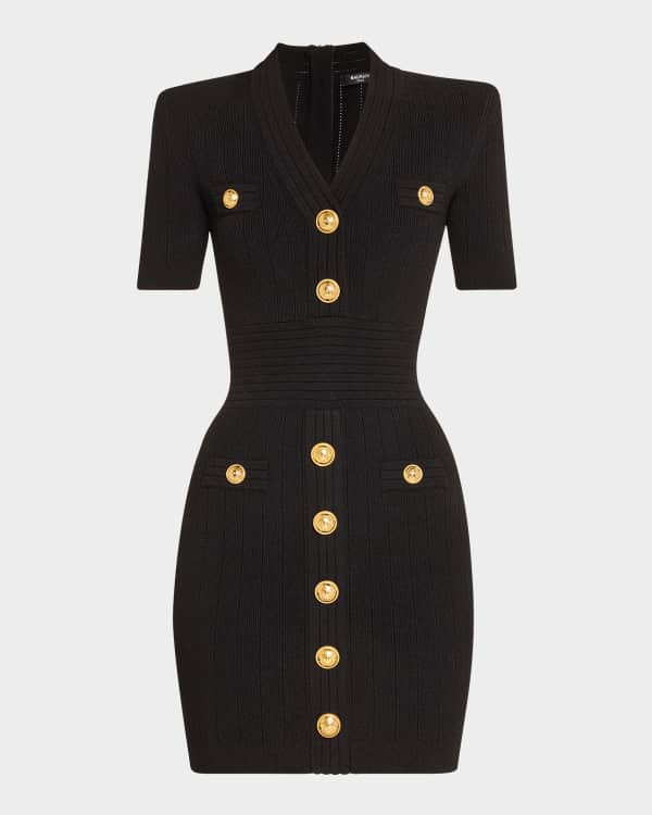 ワンピースその他 Balmain White knit dress with double straps Knitted dress with buttons white white - Women | BALMAIN
