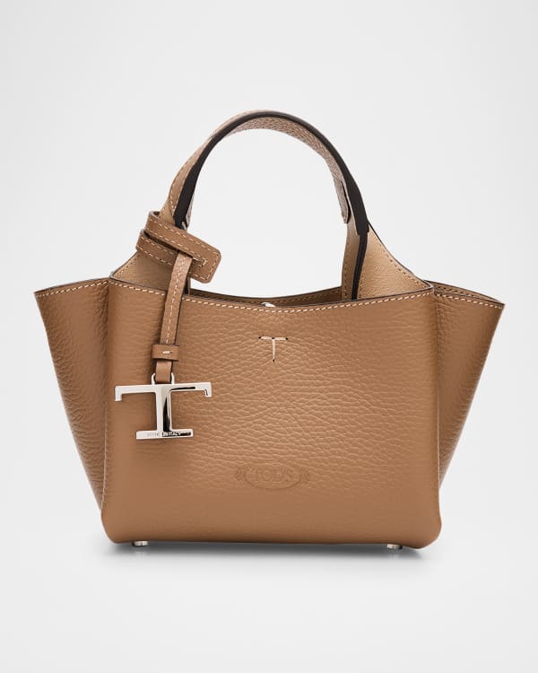 STAUD Ida Mini Canvas & Leather Tote Bag | Neiman Marcus