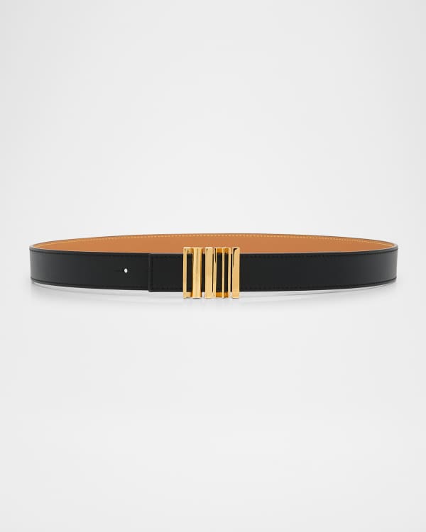 Loewe Reversible Anagram Leather Belt | Neiman Marcus