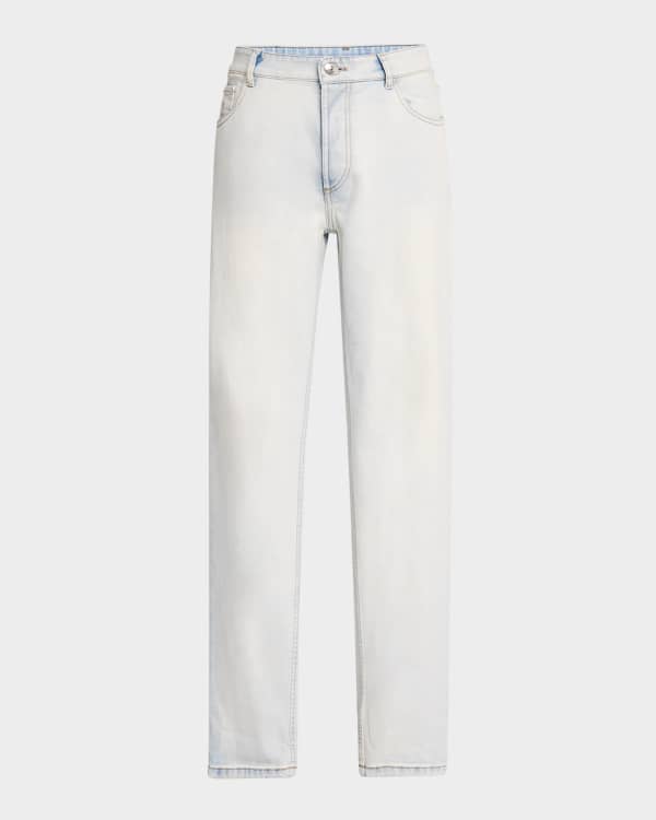 Brunello Cucinelli Men's Dark Grey Traditional Fit Denim