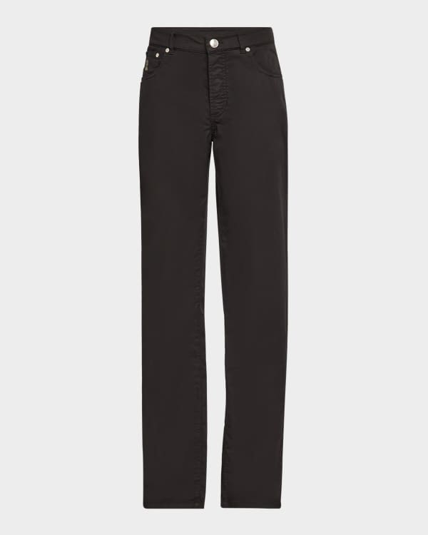 Brunello Cucinelli Men's Straight-Leg Grey Denim 5-Pocket