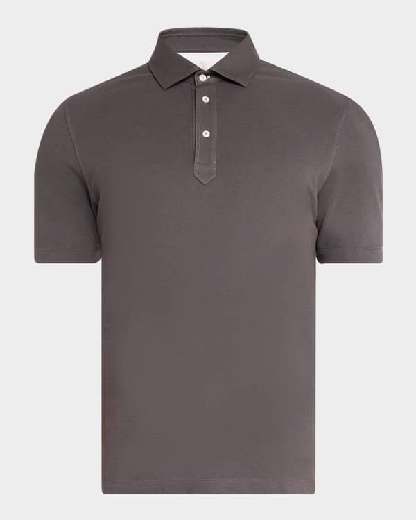 Brunello Cucinelli Men's Cotton-Linen Polo Shirt | Neiman Marcus