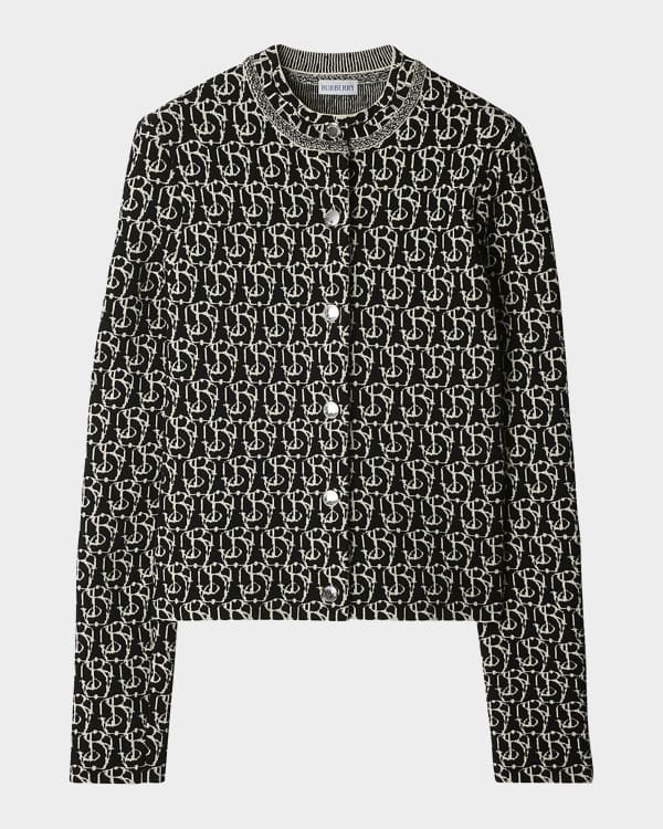 大人 可愛い 服  Burberry Padded Twinset Wool Cardigan w/ Rhinestone Detail トップス