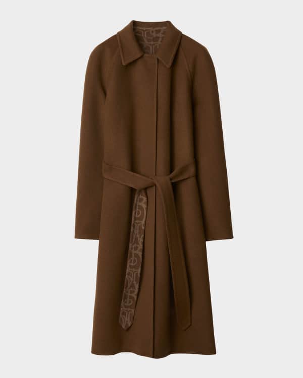 Chloé Fitted Long Double Breasted Coat In Wool Crêpe | Chloé US