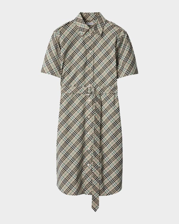 Burberry Giovanna Vintage Checked Cotton Shirtdress Neiman Marcus
