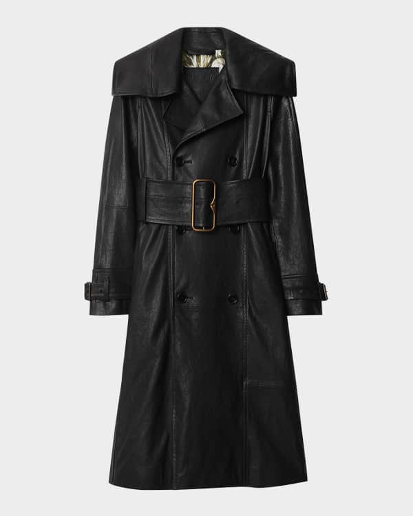 Burberry Studded Leather Trench Jacket | Neiman Marcus