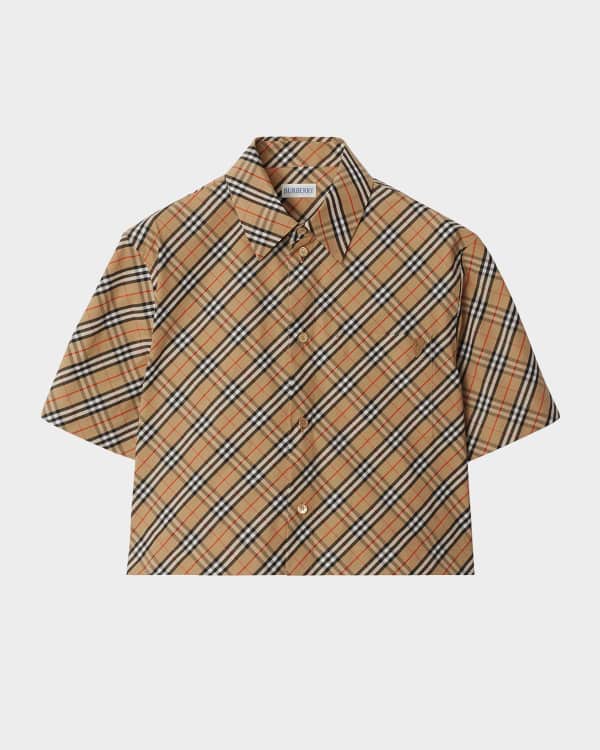 Burberry Heavyweight Denim Short Sleeve Button Front Shirt Neiman Marcus