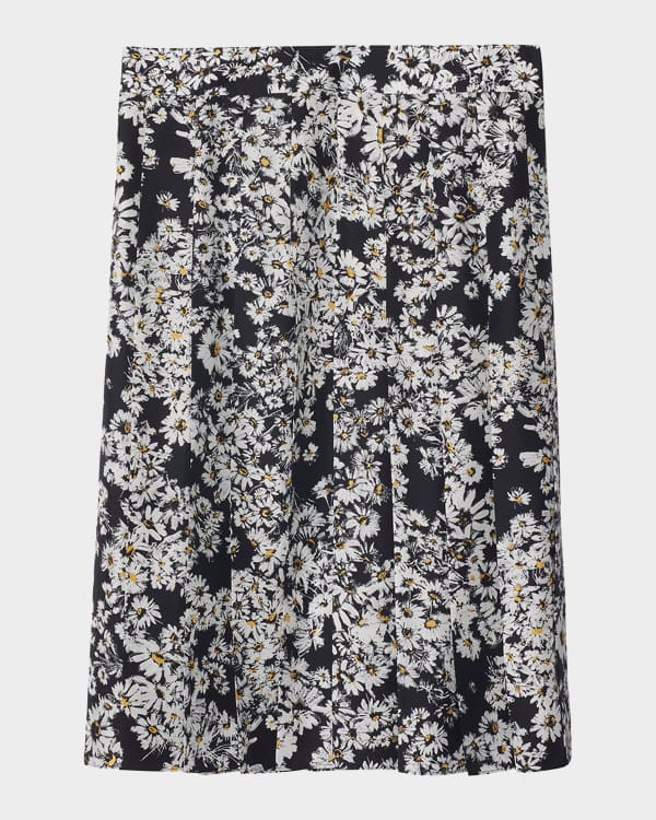 Silk midi floral skirt