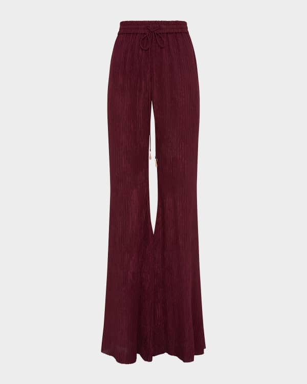 Chloe Wool Crepe Flare Ankle Trousers | Neiman Marcus