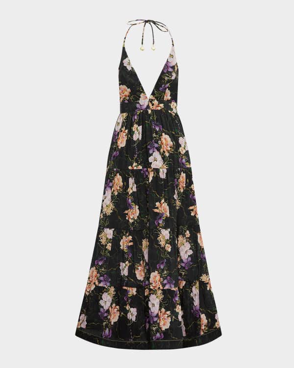 CHARO RUIZ IBIZA Imagen Long Dress with Lace | Neiman Marcus