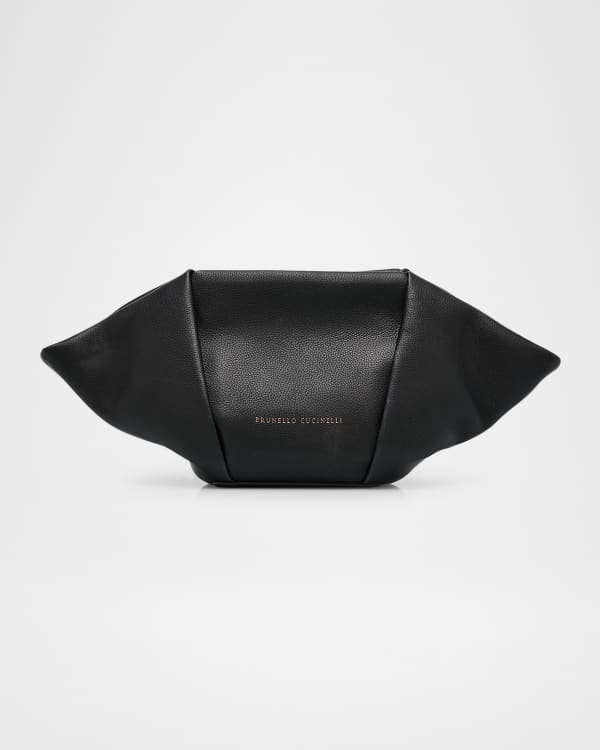 THE ROW Beaded Tassel Zip Satin Clutch Bag | Neiman Marcus