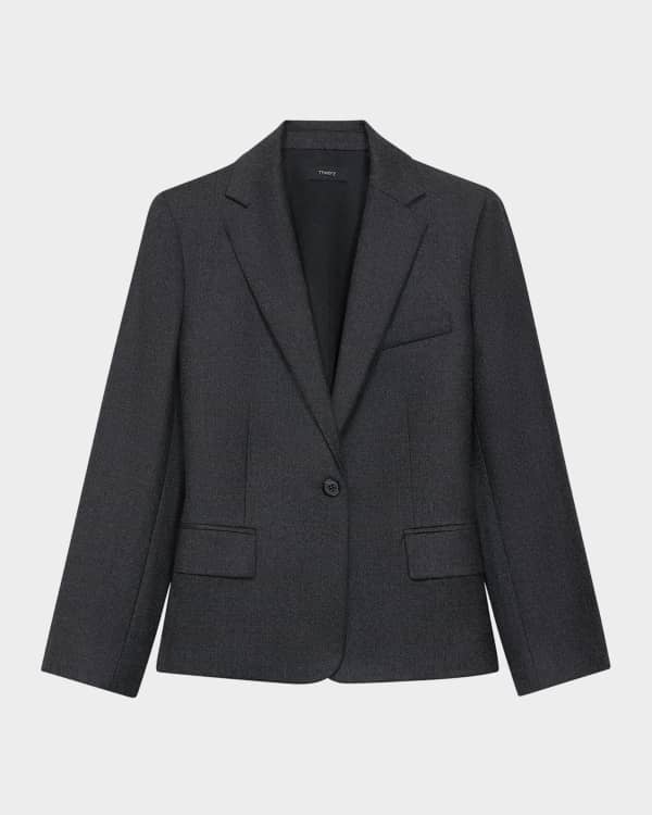 Rolled sleeve boyfriend blazer top